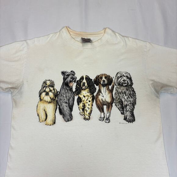 Vintage Dog Double Sided T Shirt Men's Large Dog Puppy Butts Animal - Picture 2 of 12